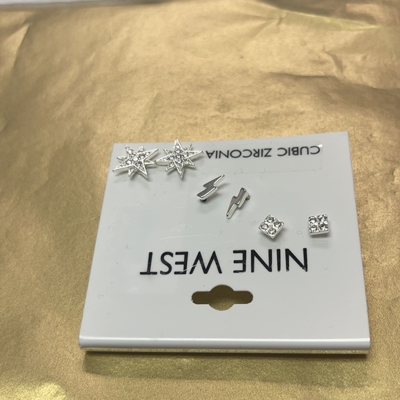 Brand new 3 pack Nine West cubic zirconia earrings. - Picture 9 of 11